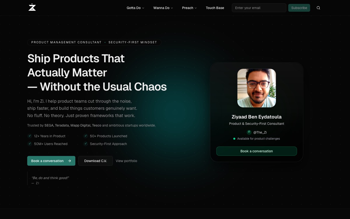 Ziyaad Ben Eydatoula — screenshot